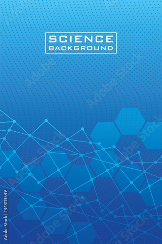 blue science background with lines structures