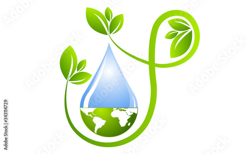 World Water Day Save Nature Concept Stock Vector