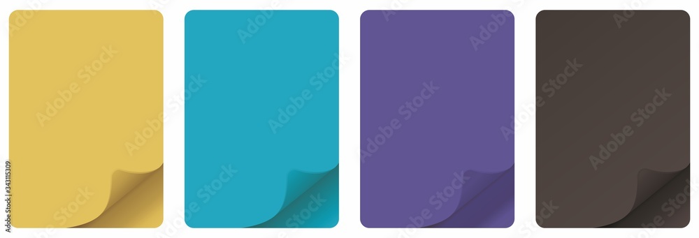 Naklejka premium Paper with curled corners vector Element for business message. vector illustration