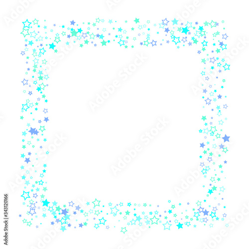 Blue, cyan, turquoise glitter stars confetti