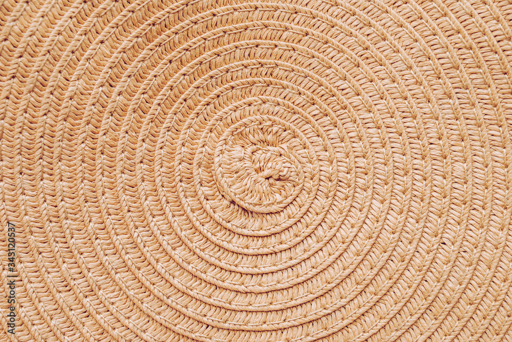 Naklejka premium ethnic bag with weaving, round vines, with fabric ribbons, accessories. texture, background