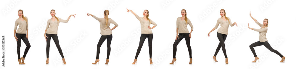 Smiling young woman isolated on white Smiling young woman isolated on white