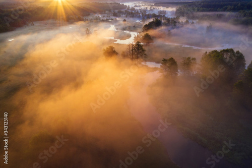 Scenic autumn sunrise