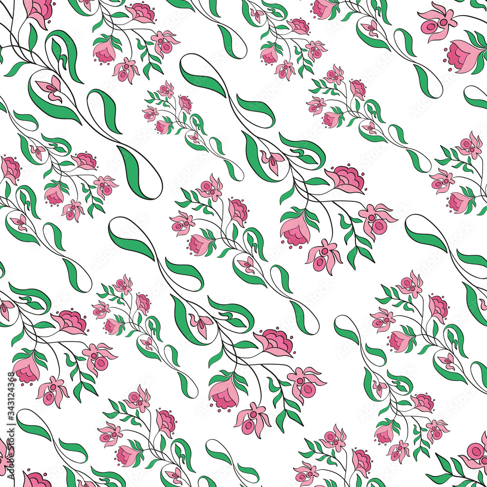 vector retro floral seamless pattern