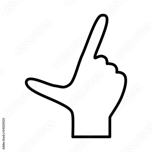 hand gesture line icon object