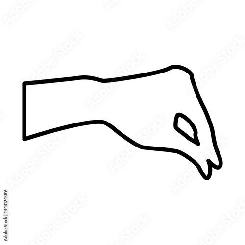 hand gesture line icon object