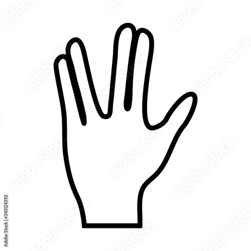 hand gesture line icon object
