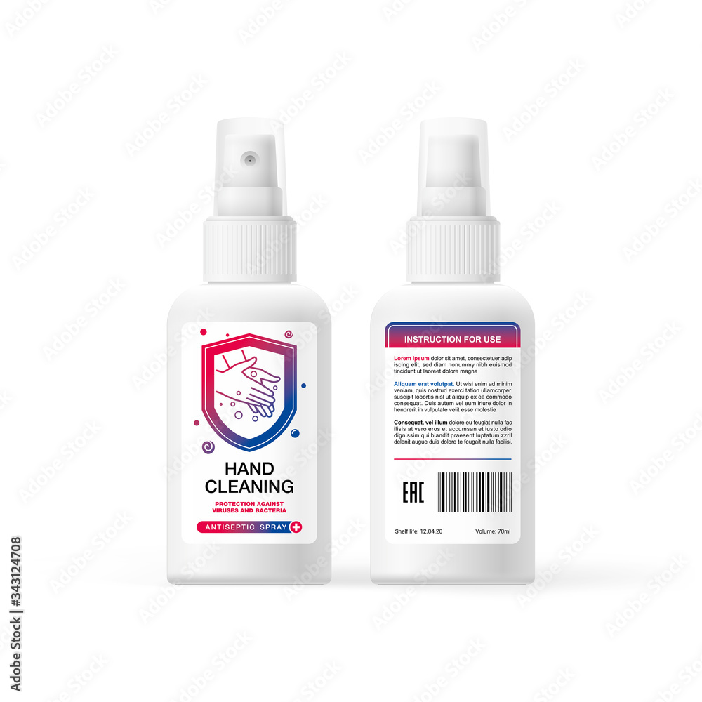 Antiseptic label design, shield illustration and hand disinfection against covid-19, concept of clean hands, protection from bacteria and coronaviruses, logo design vector Antiseptic label design, shield illustration and hand disinfection against covid-19, concept of clean hands, protection from bacteria and coronaviruses, logo design vector