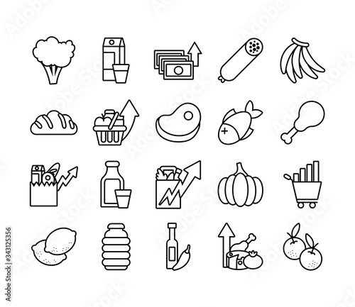 bundle of commodity basket icons