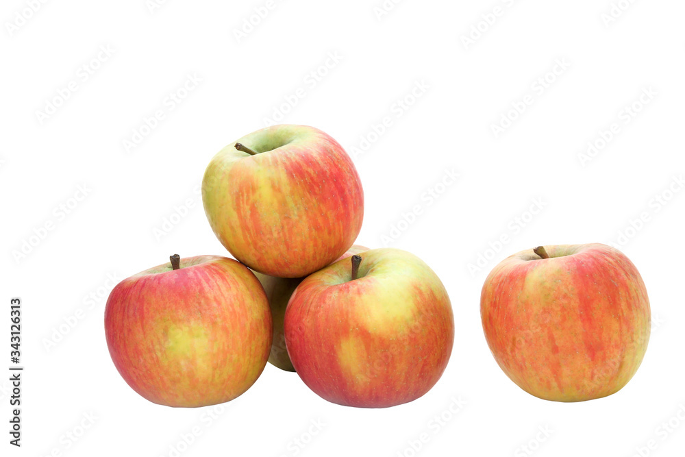 fruit red-yellow apples on a white background fruit red-yellow apples on a white background