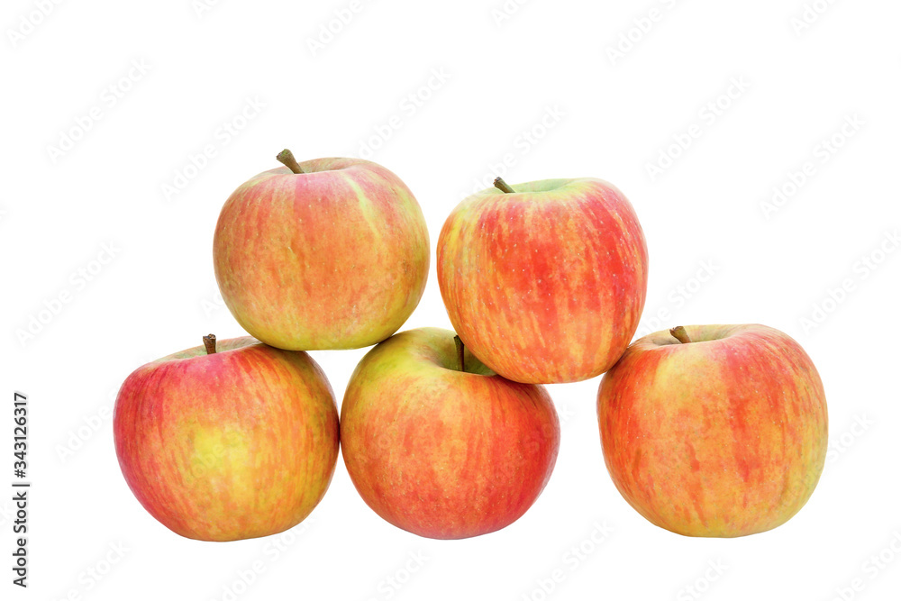 image fruit red-yellow apples on a white background image fruit red-yellow apples on a white background