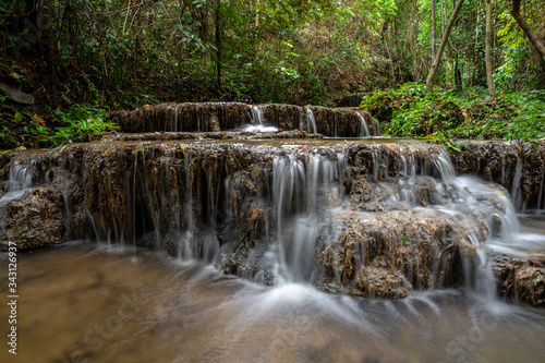 Landscape photo  Huay Ton Phung Waterfall  beautiful waterfall in deep forest at Phayao province  Thailand