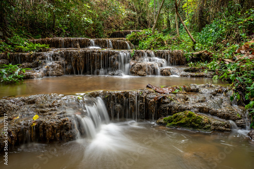 Landscape photo, Huay Ton Phung Waterfall, beautiful waterfall in deep forest at Phayao province, Thailand