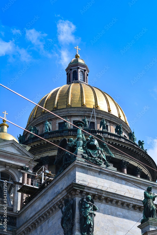 The dome of the Kazan Cathedral against the sky