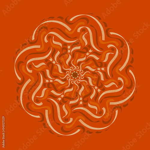 mandala orange circle pattern ornament (ID: 343127329)