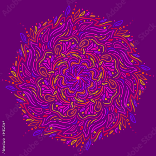 mandala violet pink circle pattern ornament (ID: 343127369)