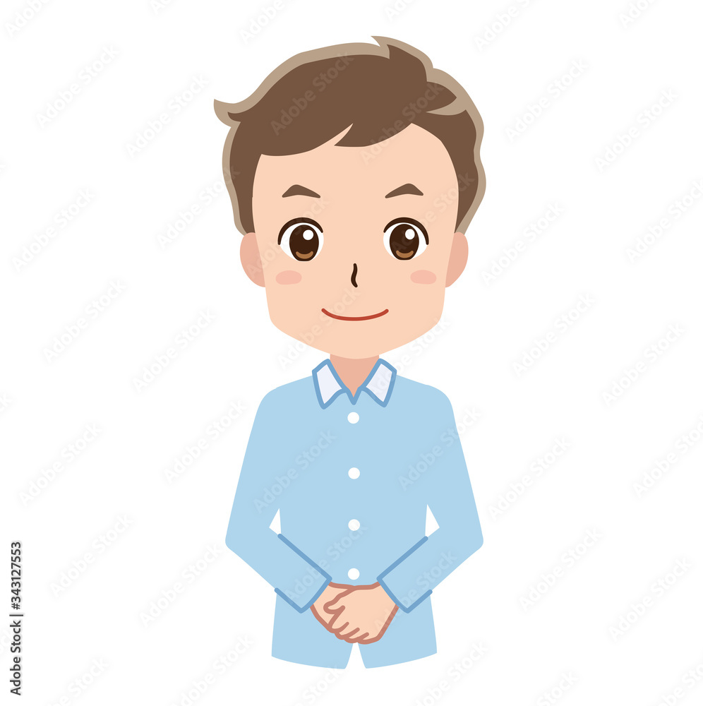 挨拶する男性のイラスト