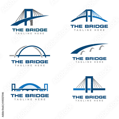 Bridge Construction Logo Icon Design Vector