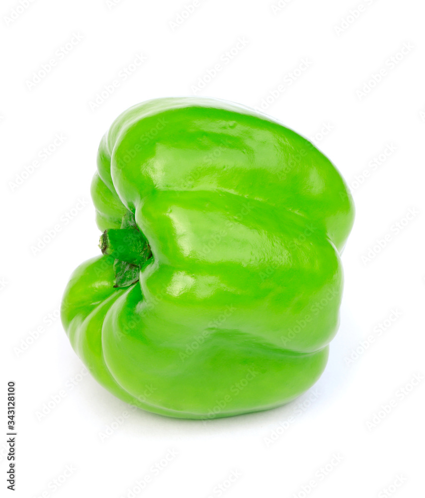 Green sweet pepper isolated on a white background. Raw organic vegetable Green sweet pepper isolated on a white background. Raw organic vegetable