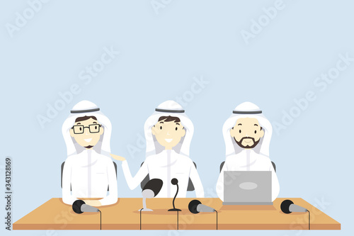 People Men Qatar Conference Illustration