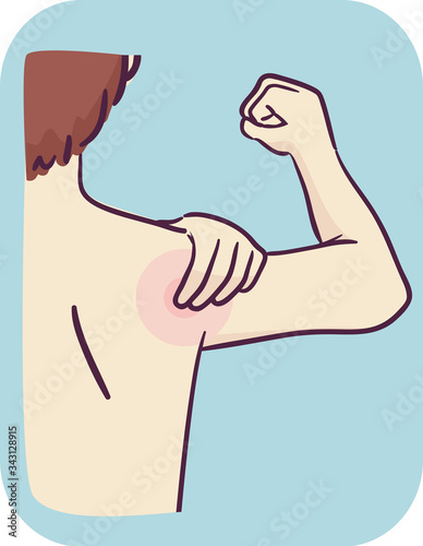 Musculoskeletal Shoulder Pain Massage Illustration