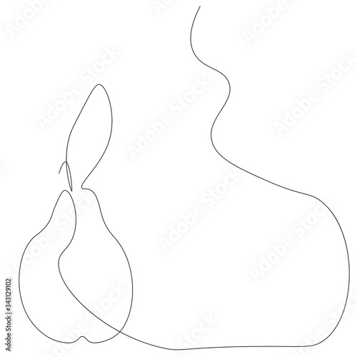 Pear fruit tree on white background, vector illustration