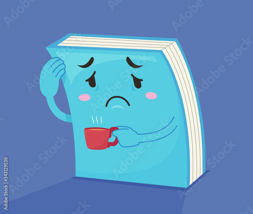 Mascot Book Tired Coffee Il...