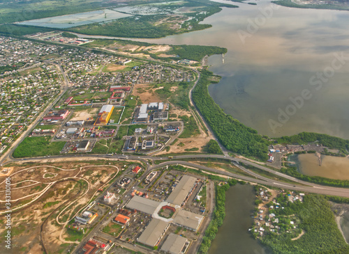 Aerial view of Kingston Jamaica 