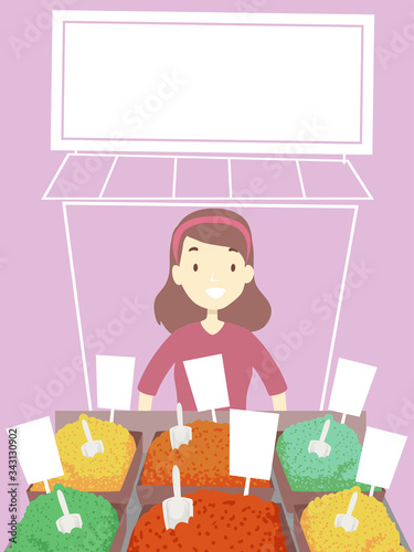 Girl Arab Spices Store Mark...