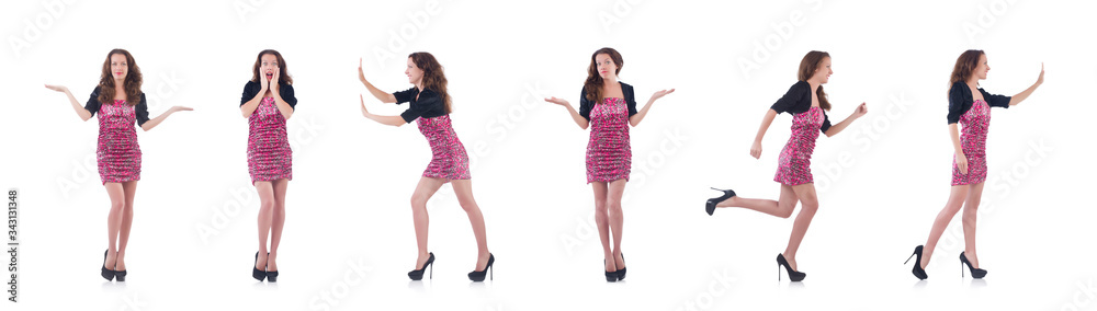 Female model isolated on white Female model isolated on white