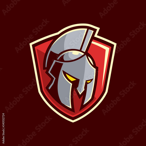 dynamic Gladiator Spartan shield logo design inspiration