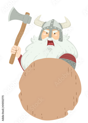 Man Viking Shield Board Ill...