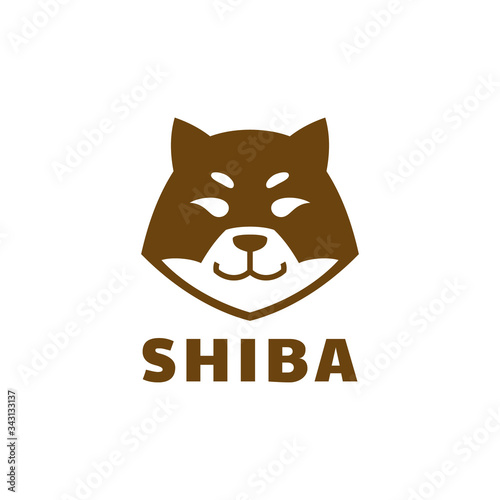Shiba inu japanese dog logo design