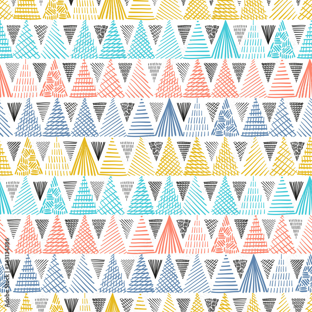 Ethnic Tribal Triangle Seamless Pattern. Hand Drawn Doodle Herringbone Triangles. Vector Abstract Mosaic Geometric Colorful Background
Ethnic Tribal Triangle Seamless Pattern. Hand Drawn Doodle Herringbone Triangles. Vector Abstract Mosaic Geometric Colorful Background