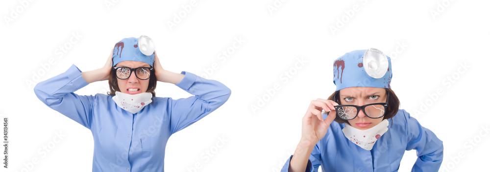 Female young doctor isolated on white Female young doctor isolated on white