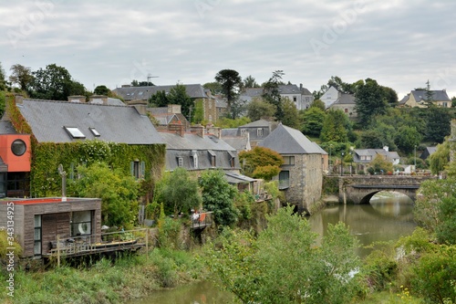 Beautiful view of the city "la Roche-Derrien" in Brittany. France