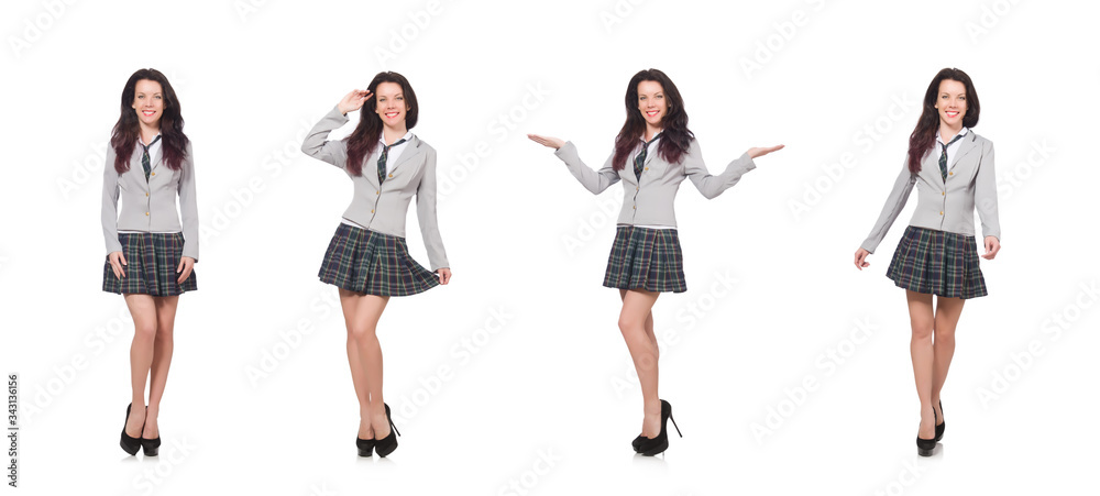 Fototapeta premium Young student isolated on white