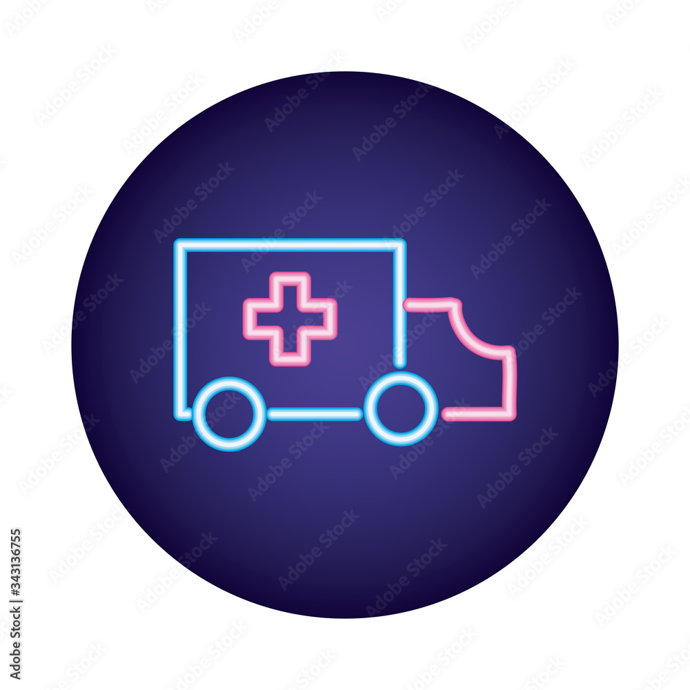 ambulance car neon style icon ambulance car neon style icon
