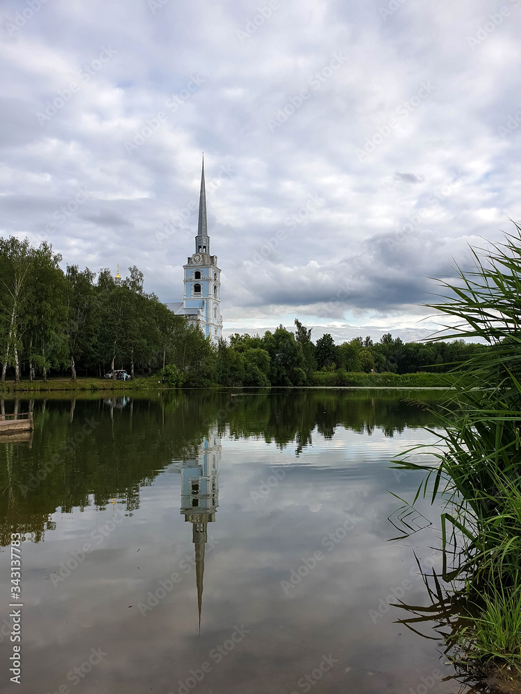 Yaroslavl. Peter and Paul Park. Pond, reflection of trees.