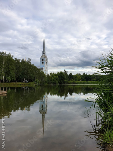 Yaroslavl. Peter and Paul Park. Pond, reflection of trees.