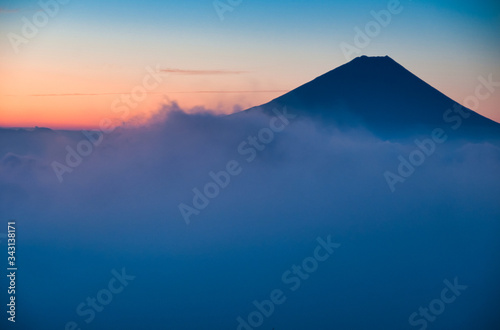 富士山, 雲海, 朝焼, 風景, 日の出