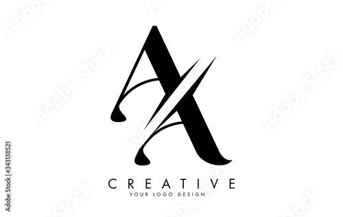 Handwritten double AA letters with a creative cut.
