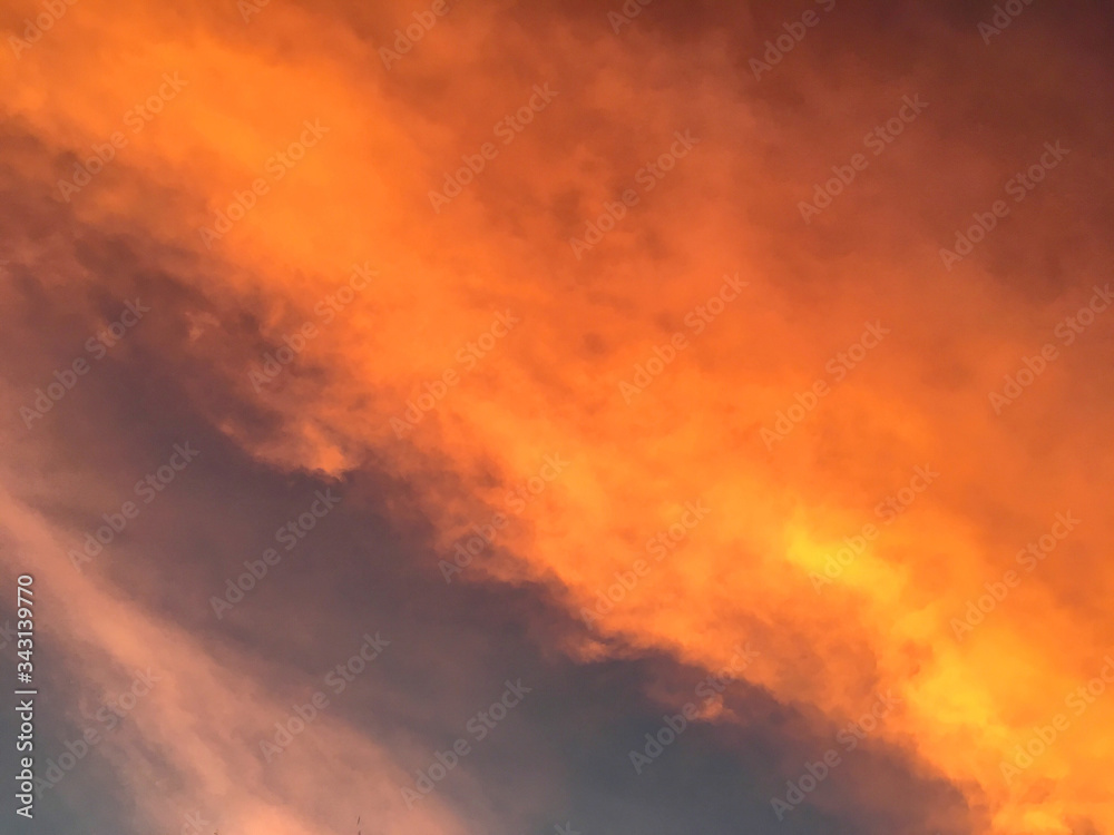 Twilight and cloud photo with the palms in the Samroi yod, Thailand Decemebr 30, 2018