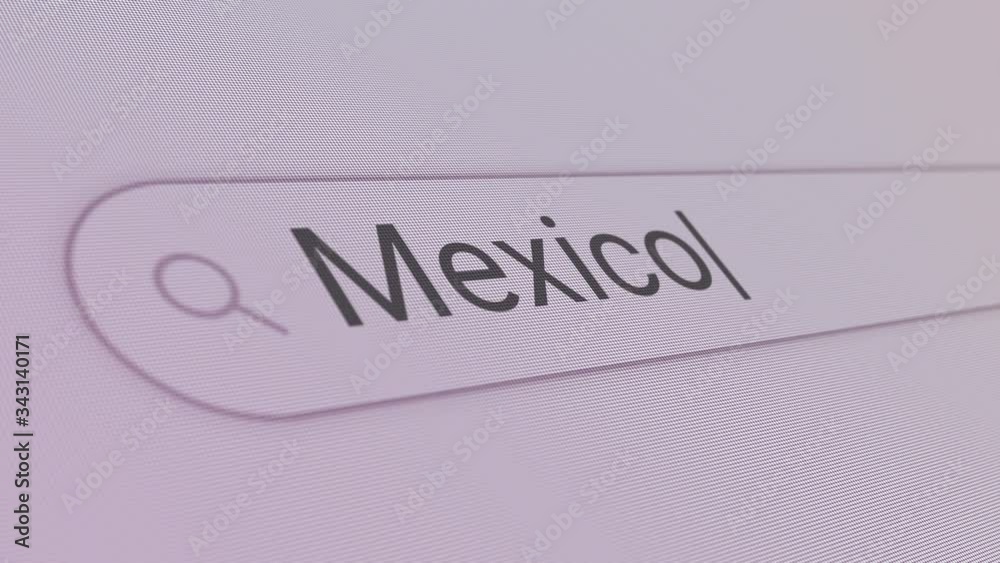 Mexico Search Bar Close Up Single Line Typing Text Box Layout Web Database Browser Engine Concept