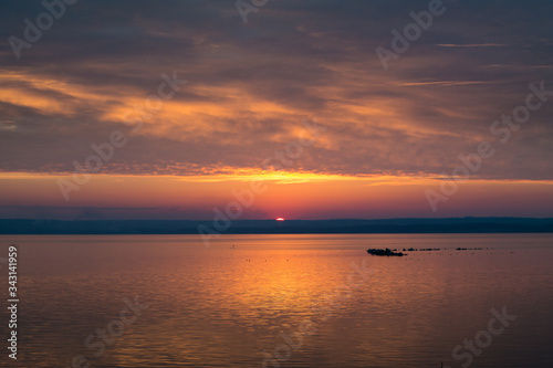 sunset over the river