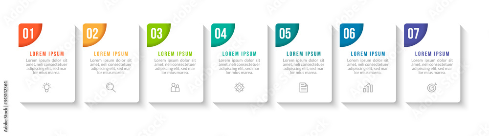 Minimal infographic template design with numbers 7 options or steps. Minimal infographic template design with numbers 7 options or steps.