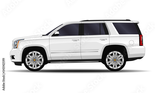 realistic SUV car. side view.