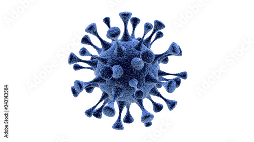 Fototapeta Naklejka Na Ścianę i Meble -  A 3d rendering model of the flu virus isolated on clear white background