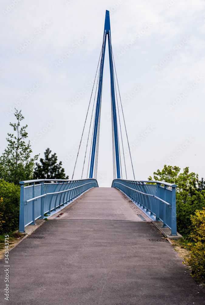 blue bridge, high construction
