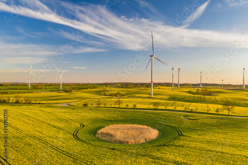 Windpark in der Uckermark im Land Brandenburg photo